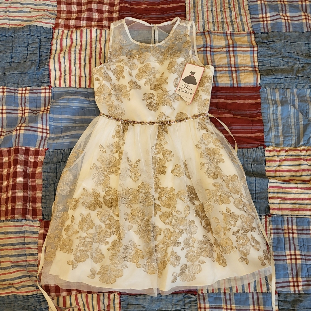 Rare Editions white floral dress size 16
